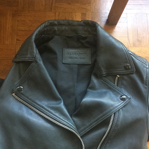 NWOT All Saints Dalby Lamb Leather Moto Jacket - UK 4, US 0 - Picture 8 of 8